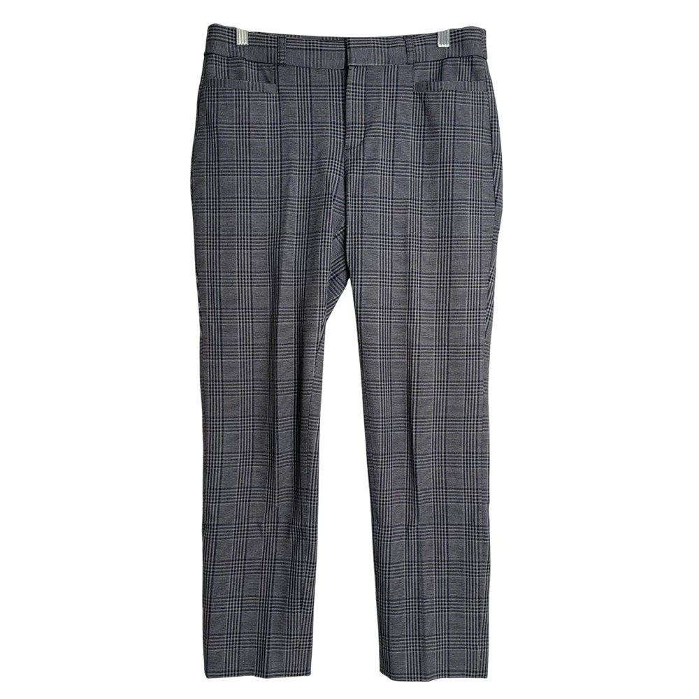 Banana Republic Factory Sloan Curvy Fit Trousers Womens 4 Grey Plaid Preppy